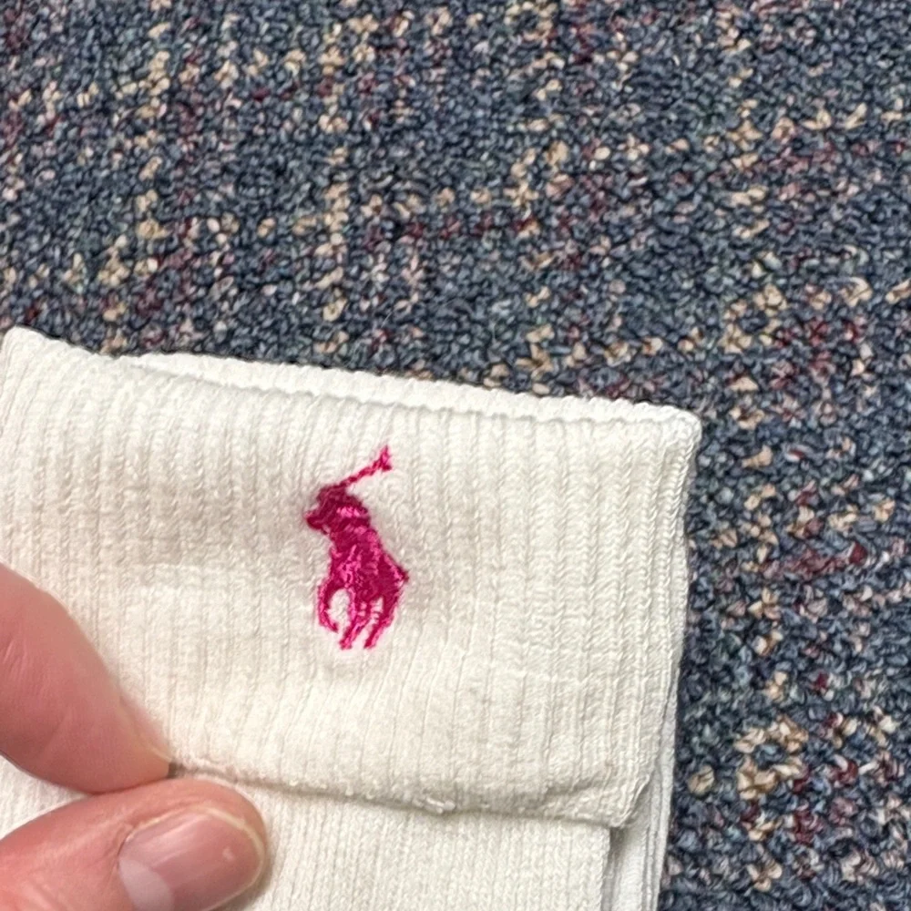 New Polo Ralph Lauren 6 pairs of white socks with multicolored logos - Picture 5 of 7